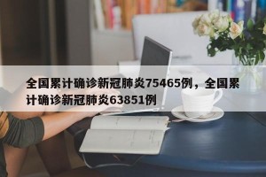全国累计确诊新冠肺炎75465例，全国累计确诊新冠肺炎63851例