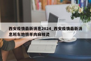 西安疫情最新消息2024_西安疫情最新消息班车地铁羊肉麻辣烫