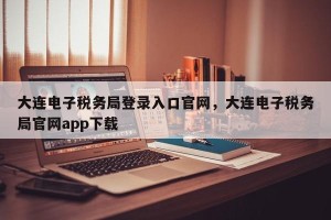 大连电子税务局登录入口官网，大连电子税务局官网app下载